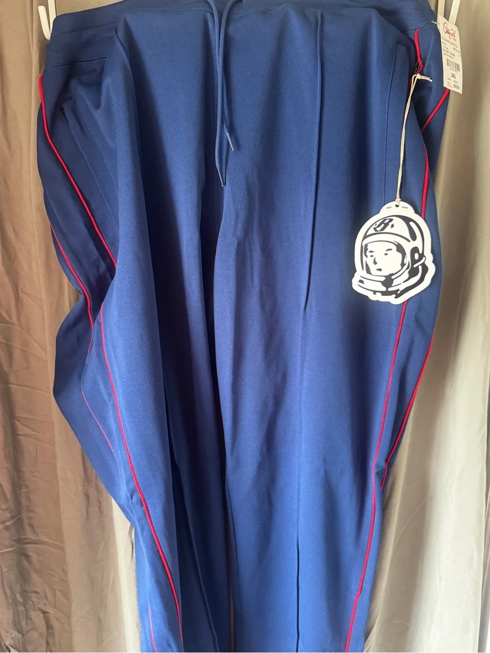Men's Billionaire Boys Club Blue Track Pants with Red Piping